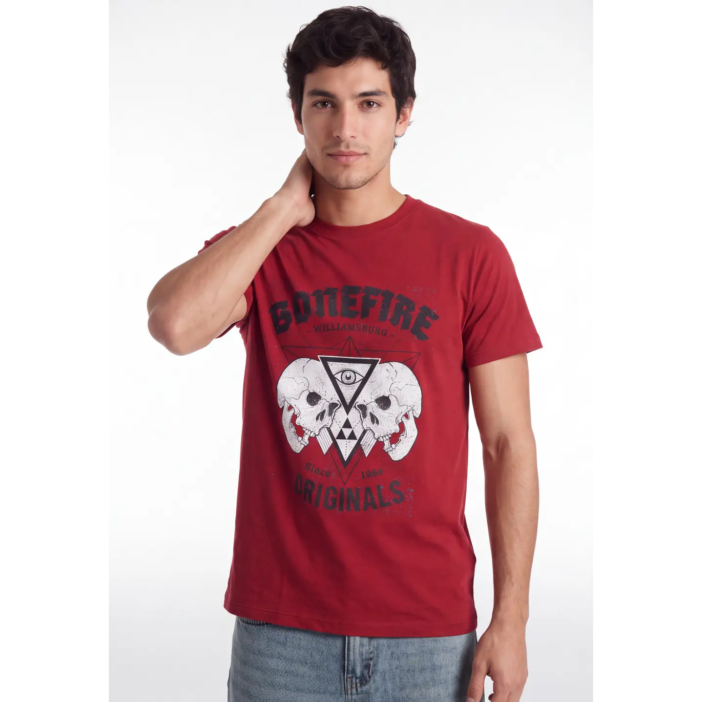 Polera Bonefire Hombre Rojo 4