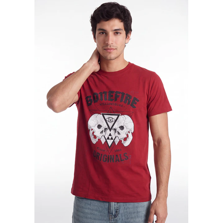 Polera Bonefire Hombre Rojo 4