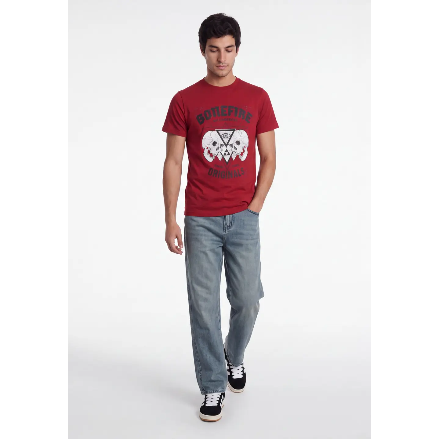 Polera Bonefire Hombre Rojo 3