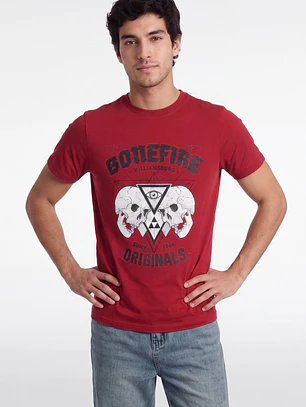 Polera Bonefire Hombre Rojo