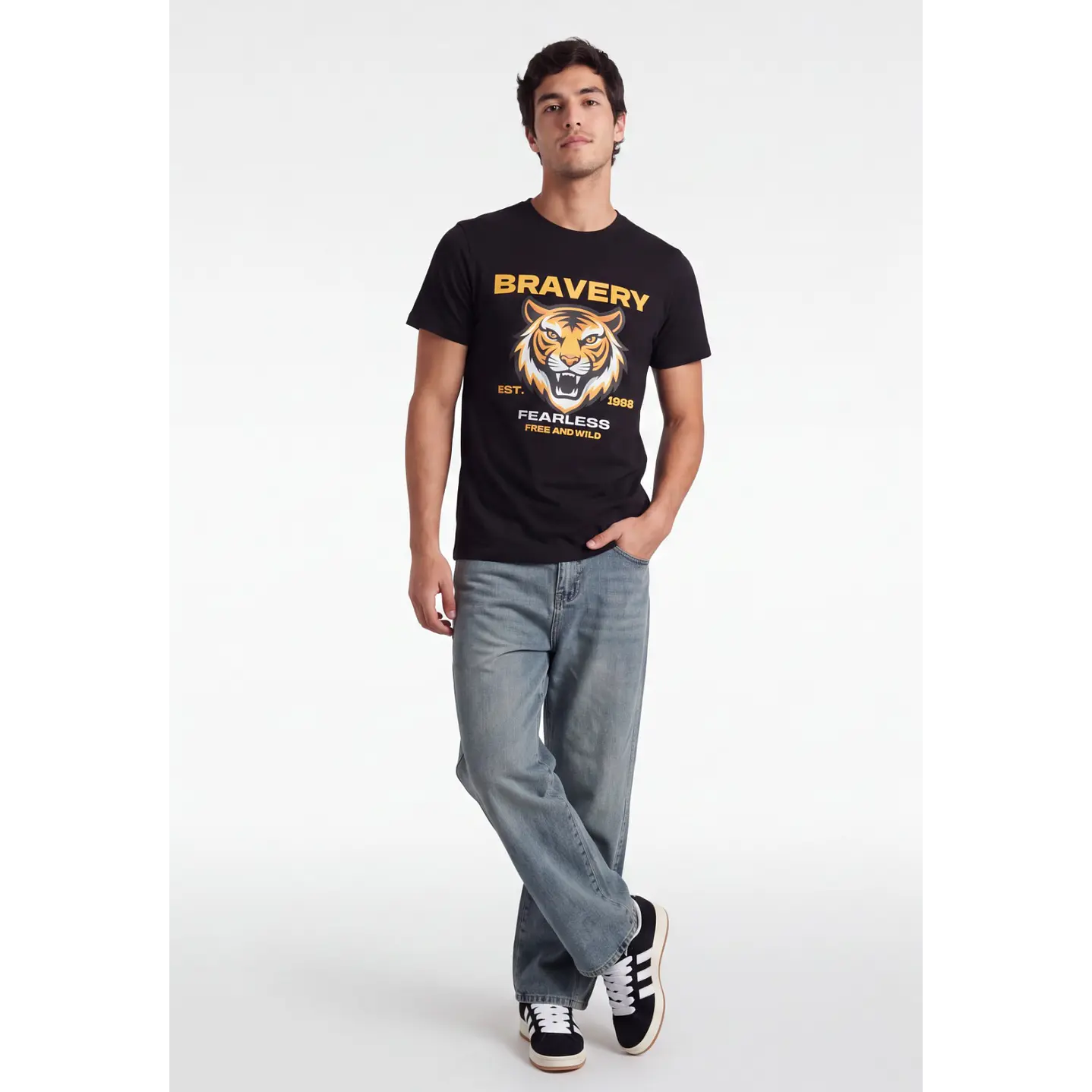 Polera Bravery Hombre Negro 3