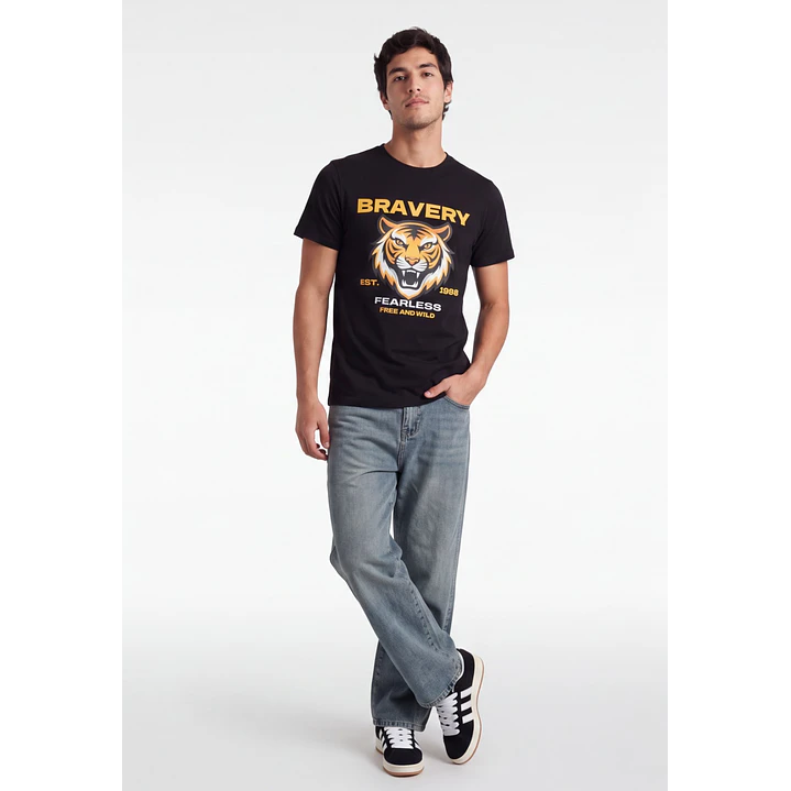 Polera Bravery Hombre Negro 3