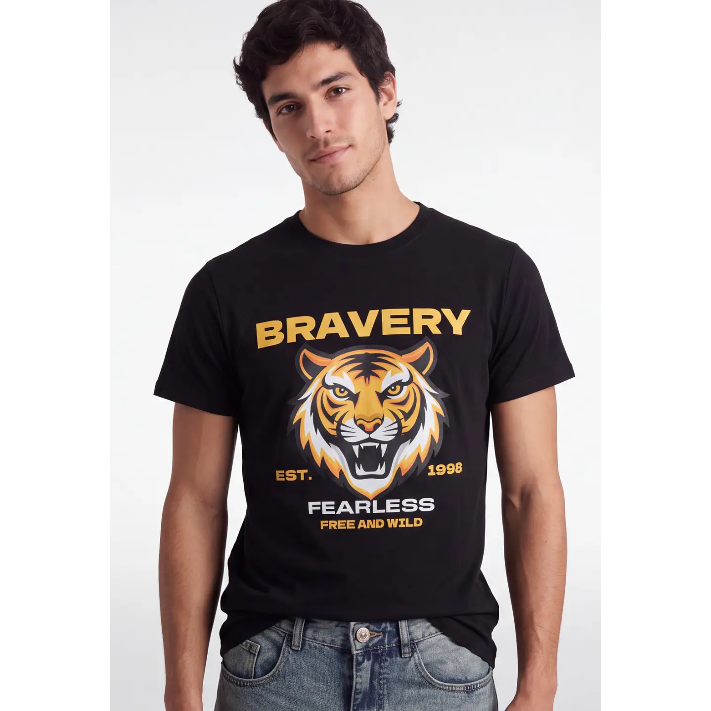 Polera Bravery Hombre Negro 4