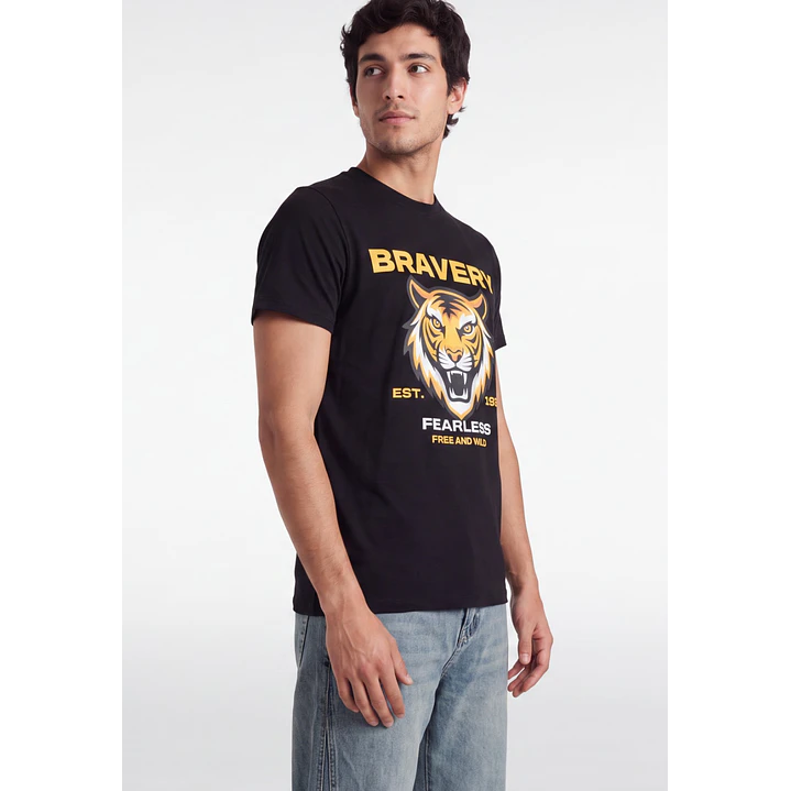 Polera Bravery Hombre Negro 1