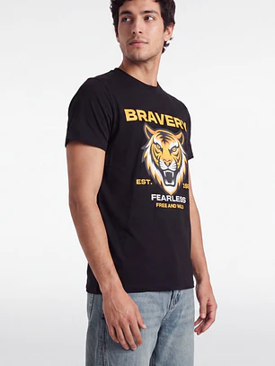 Polera Bravery Hombre Negro