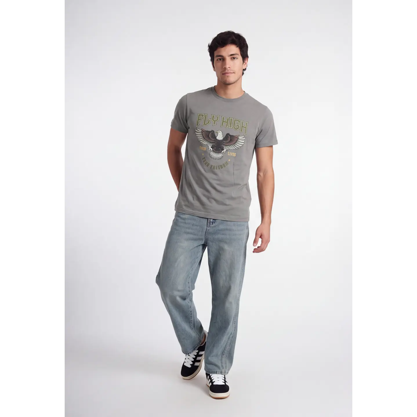 Polera Fly High Hombre Gris 3