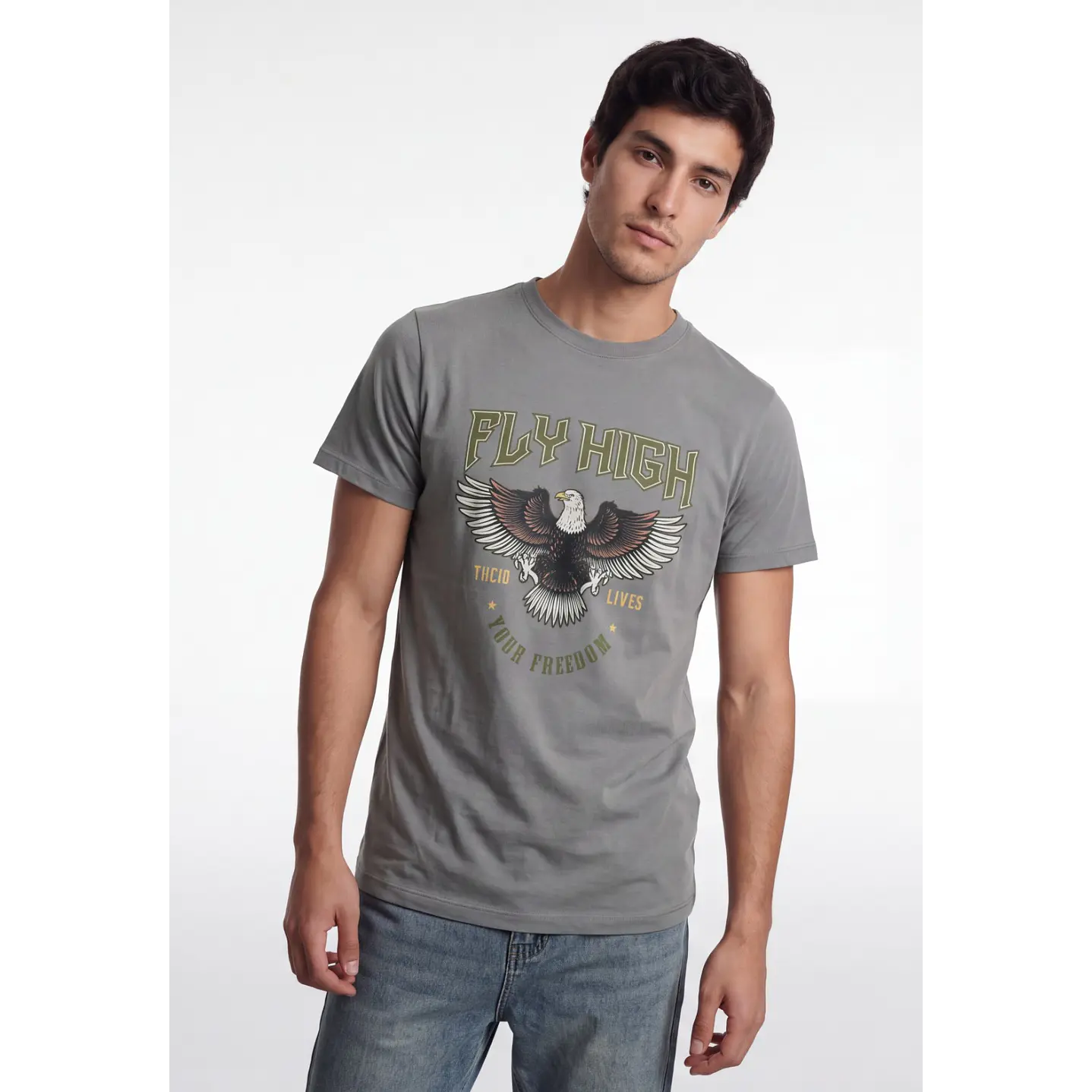 Polera Fly High Hombre Gris 1