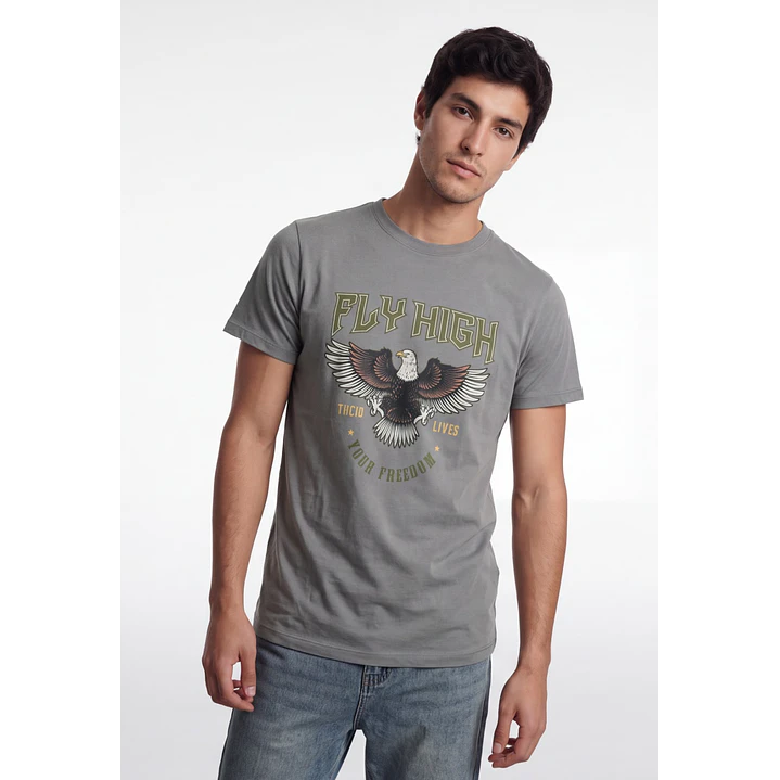 Polera Fly High Hombre Gris 1