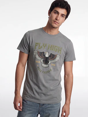 Polera Fly High Hombre Gris