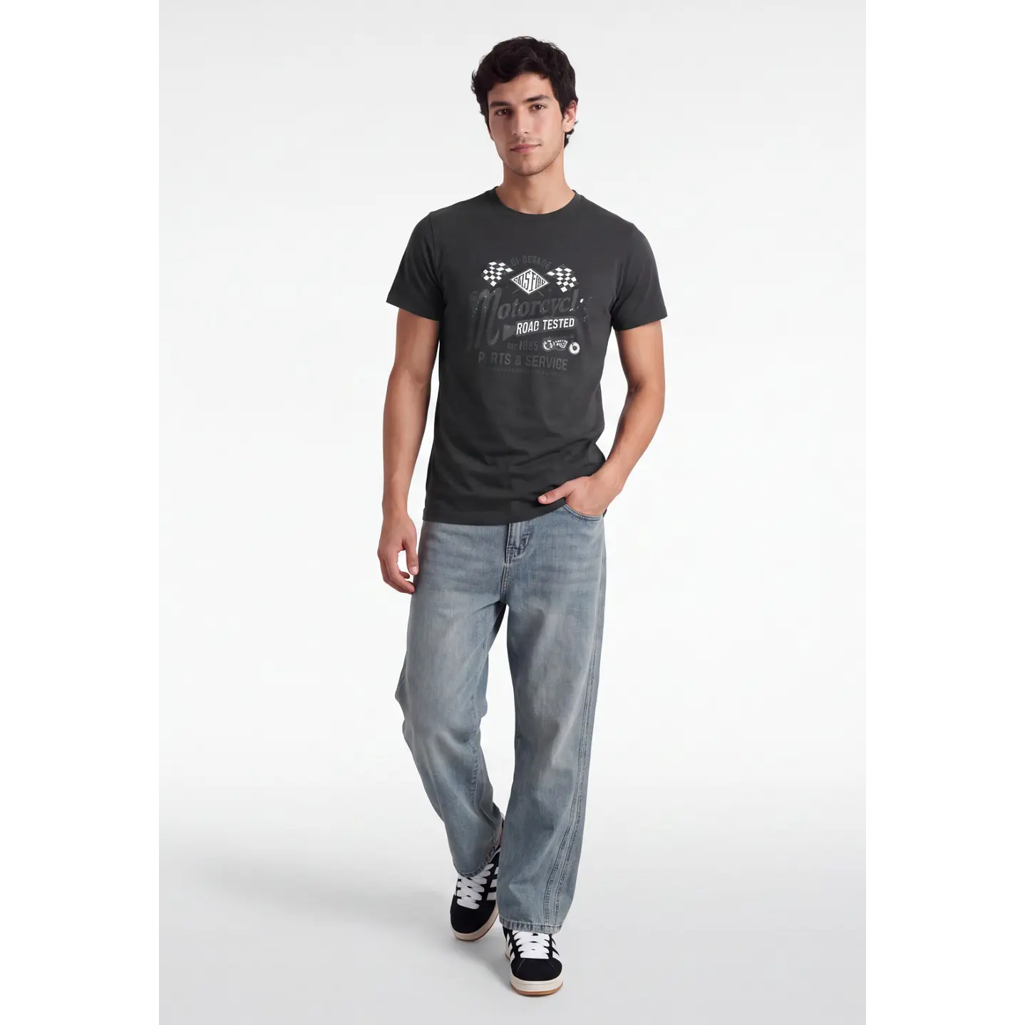 Polera Motorcycle Hombre Gris 3