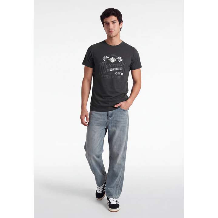 Polera Motorcycle Hombre Gris 3