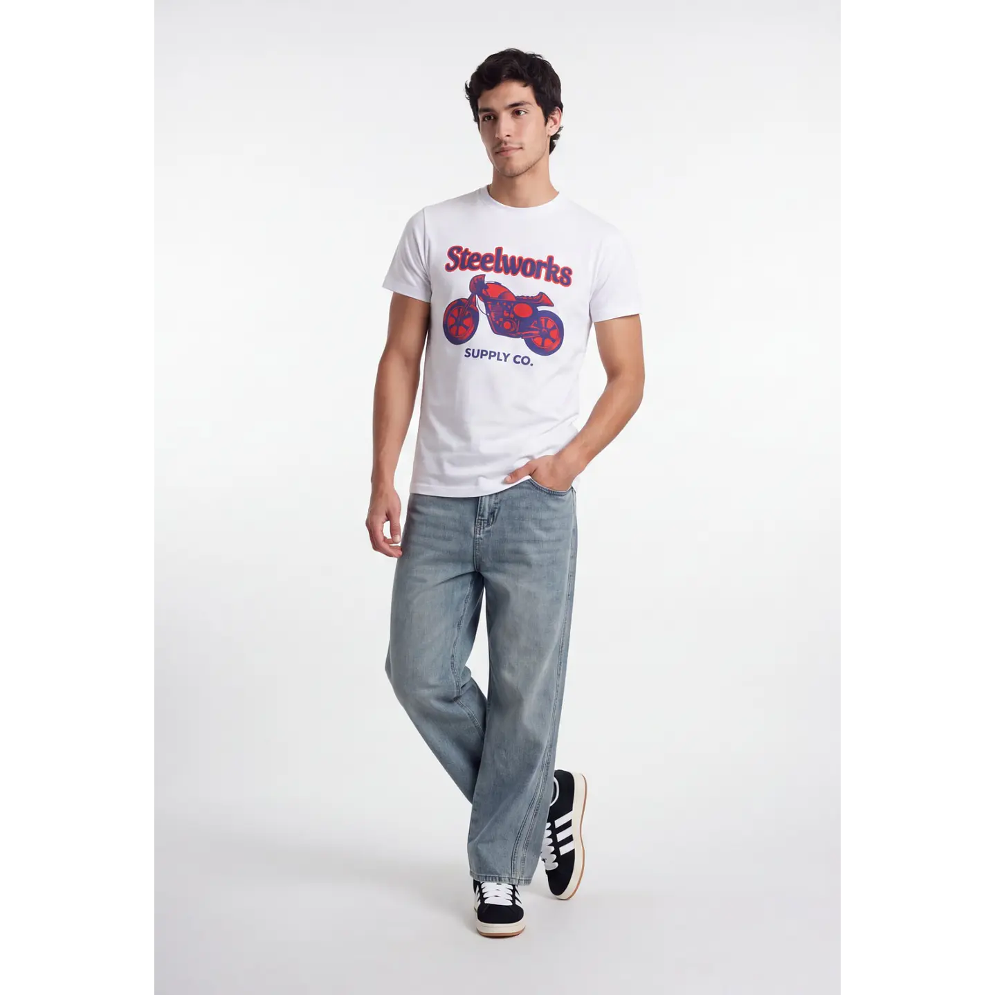 Polera Steelworks Hombre Blanco 3