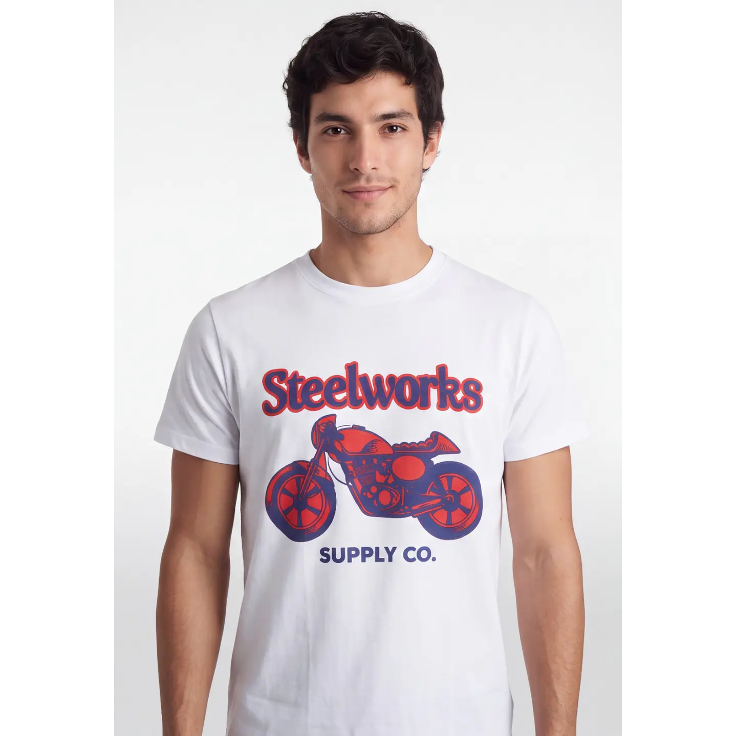 Polera Steelworks Hombre Blanco 4