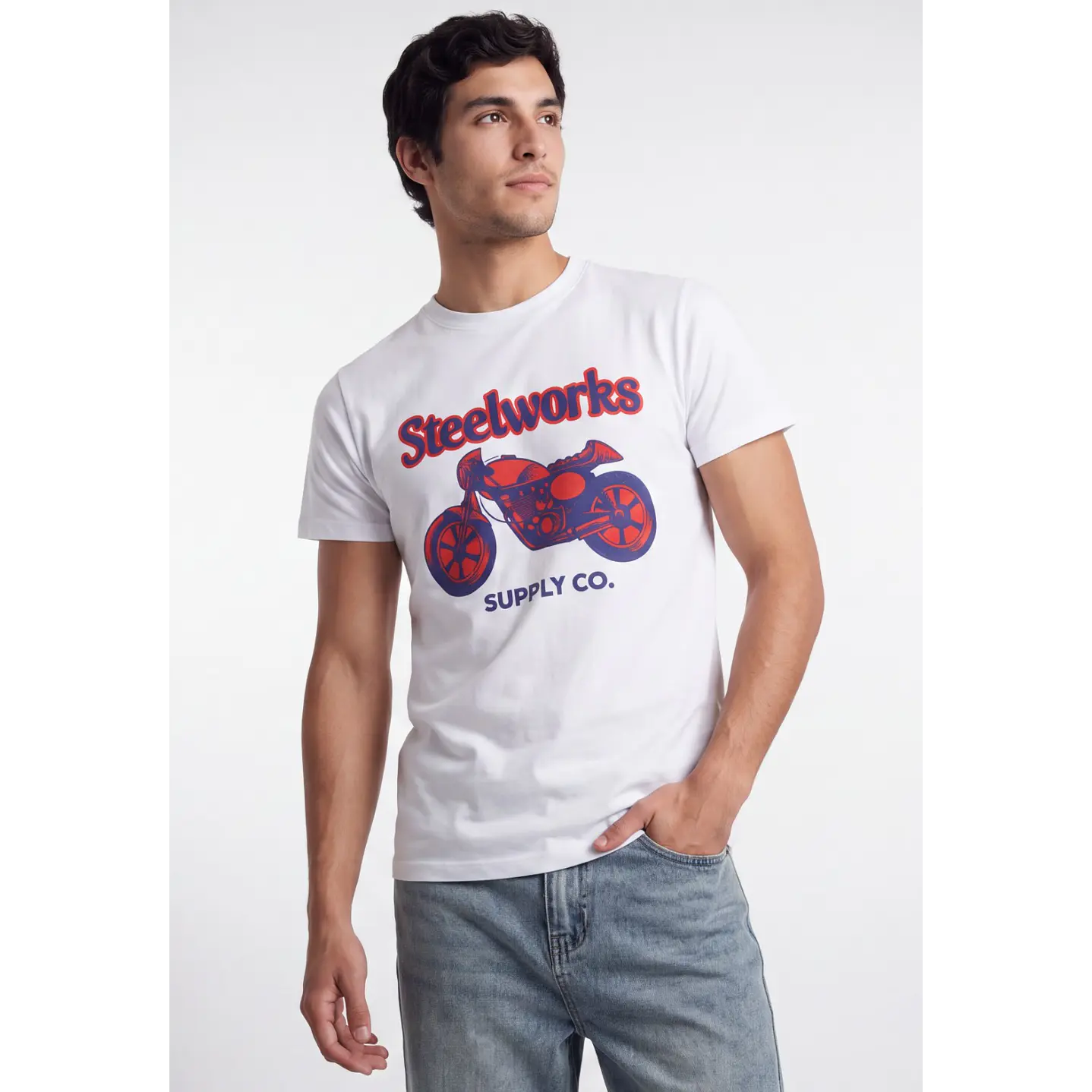 Polera Steelworks Hombre Blanco 1