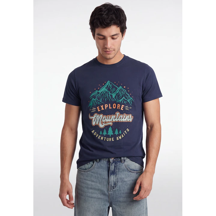 Polera Explore Hombre Azul 1