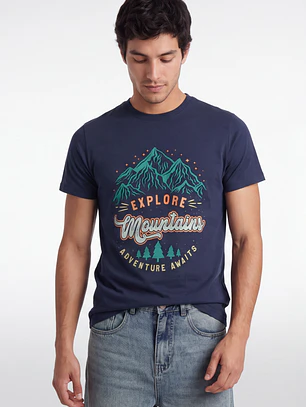 Polera Explore Hombre Azul