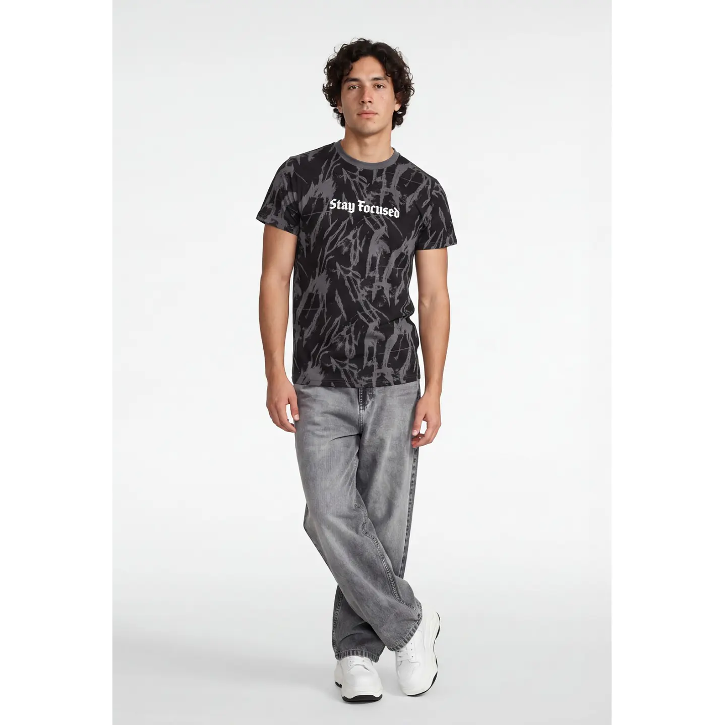 Polera Focused Hombre Negro 3