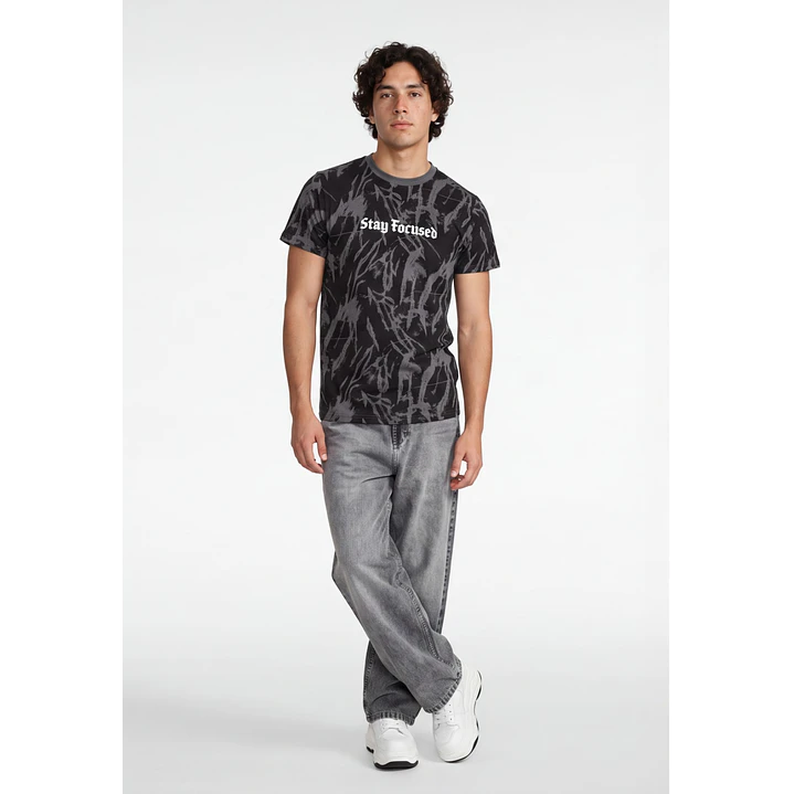 Polera Focused Hombre Negro 3