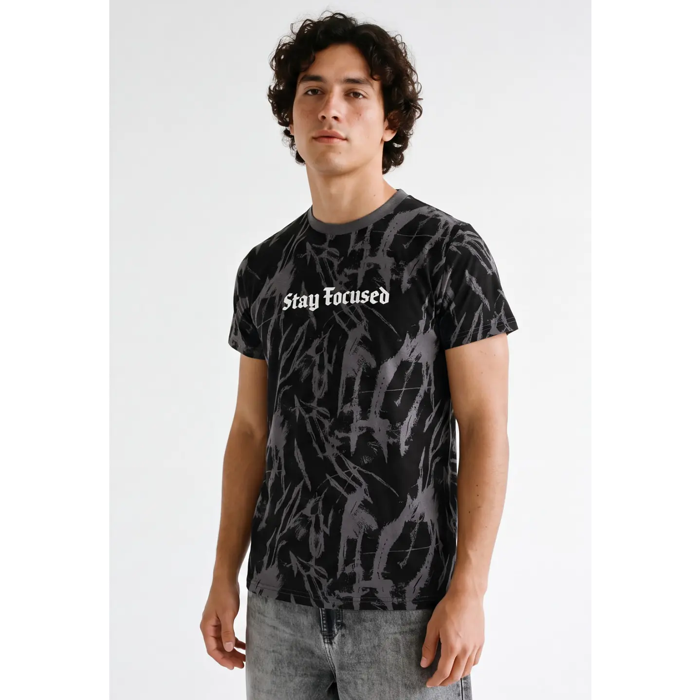 Polera Focused Hombre Negro 1