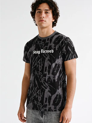 Polera Focused Hombre Negro