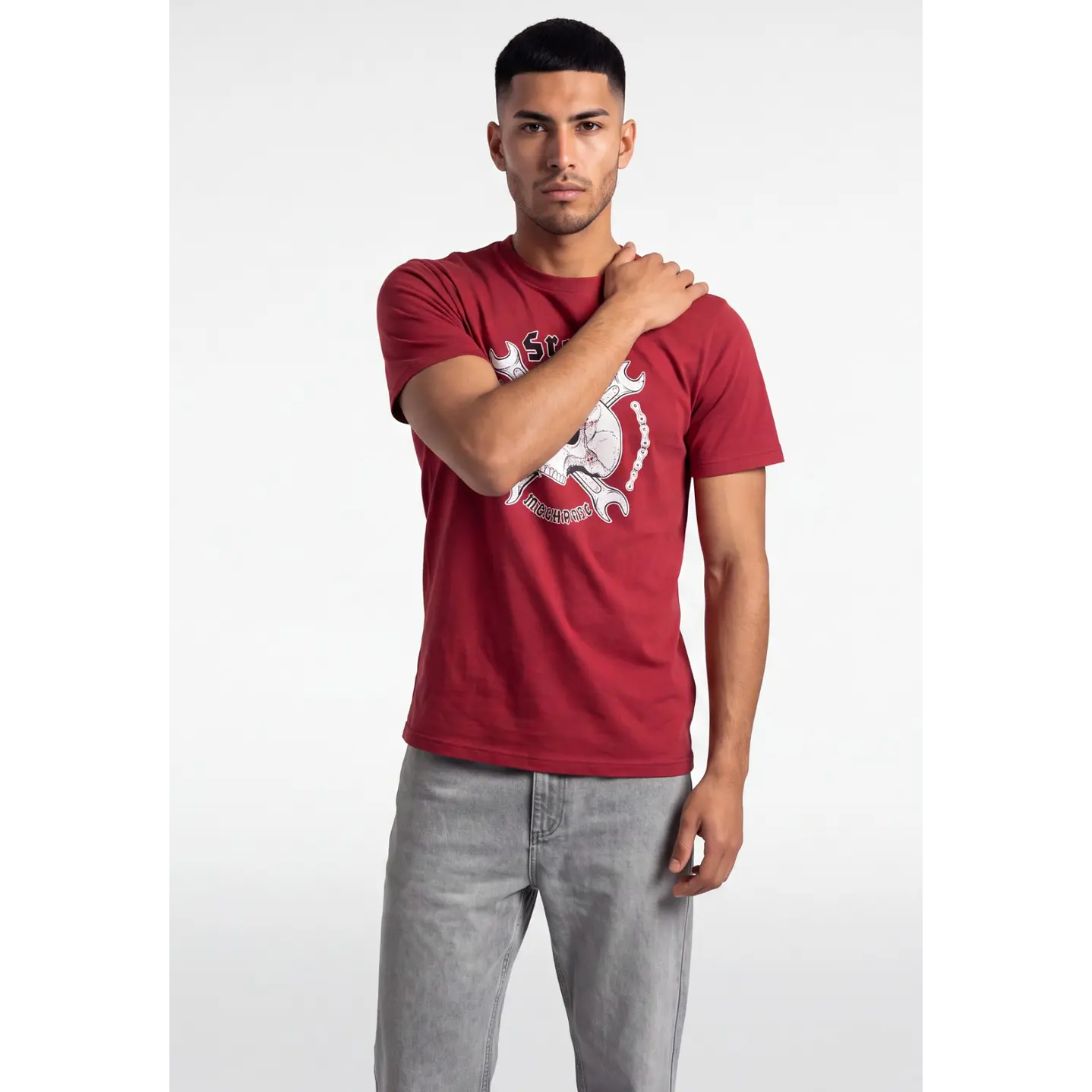 Polera Steel Hombre Rojo 4
