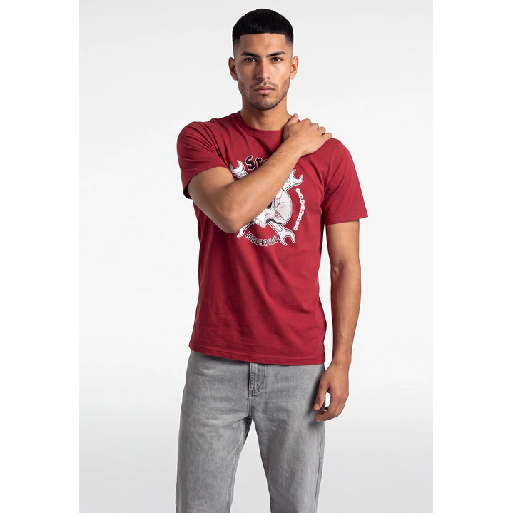 Polera Steel Hombre Rojo 4