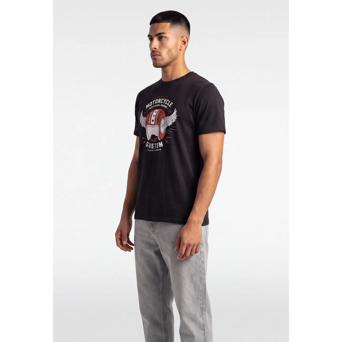 Polera Motorcycle Hombre Gris 4