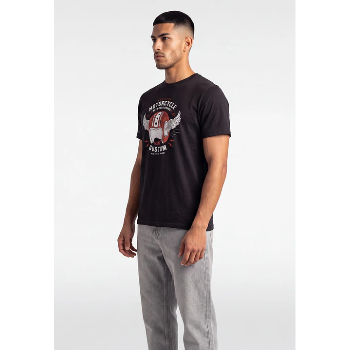 Polera Motorcycle Hombre Gris 4