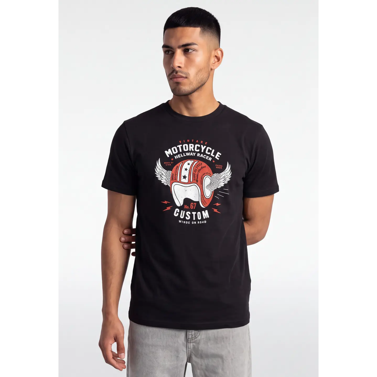 Polera Motorcycle Hombre Gris 1