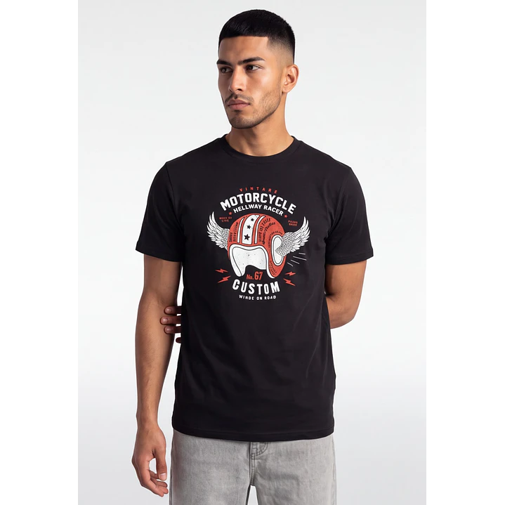 Polera Motorcycle Hombre Gris 1