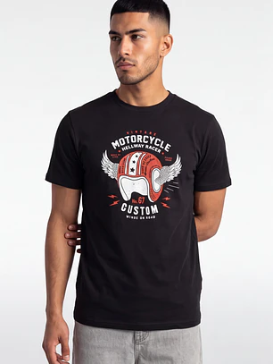 Polera Motorcycle Hombre Gris