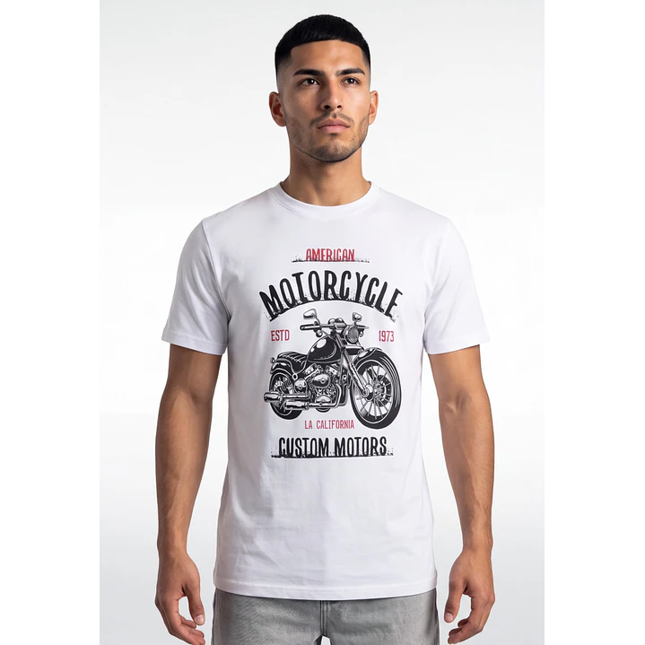 Polera Motors Hombre Blanco 1