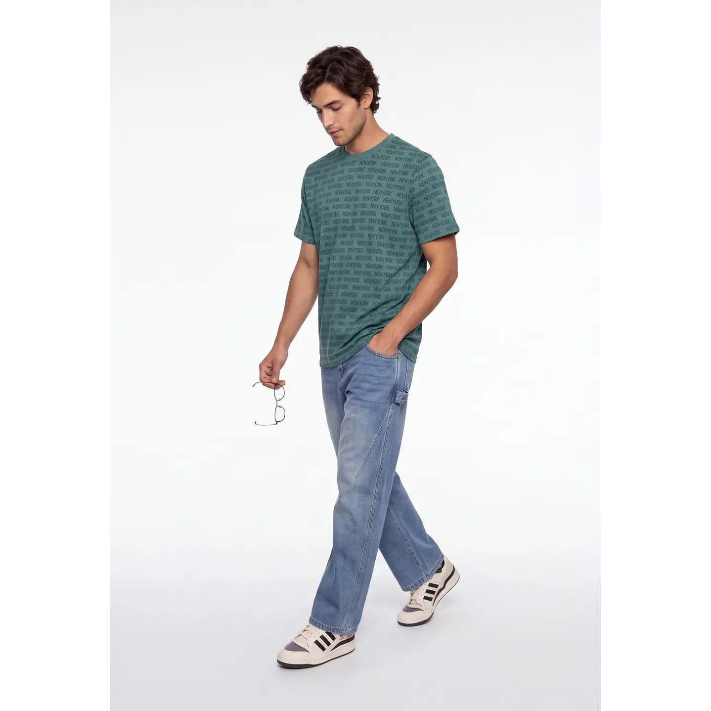 Polera New york Hombre Verde 1