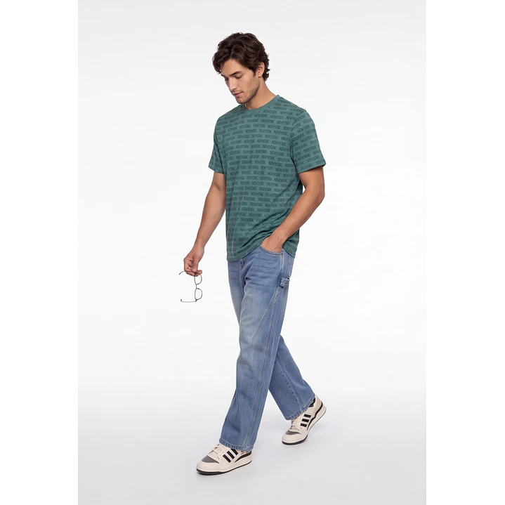 Polera New york Hombre Verde 1