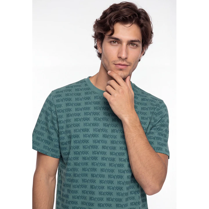 Polera New york Hombre Verde 3