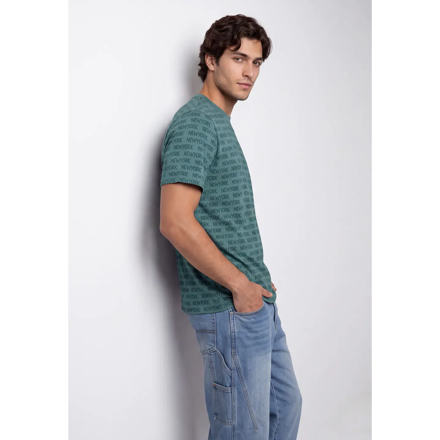 Polera New york Hombre Verde 4