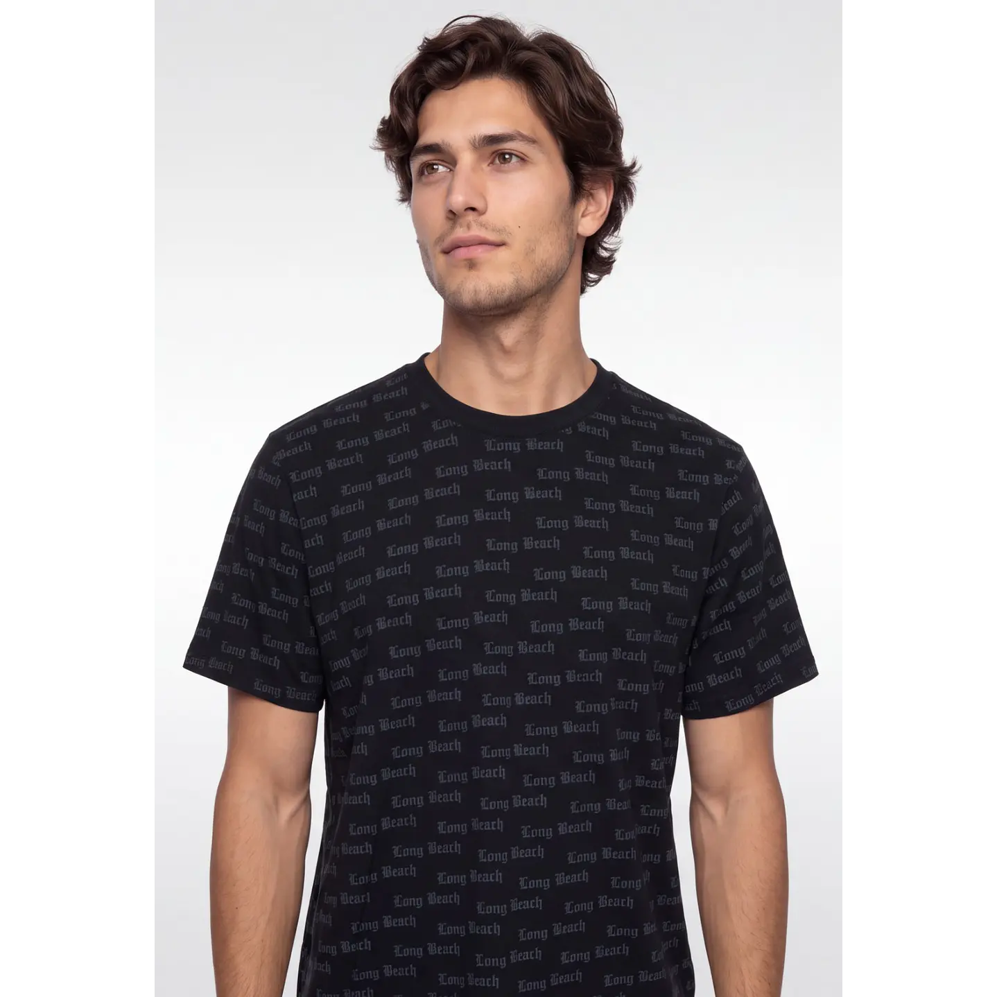 Polera Long Beach Hombre Negro 4