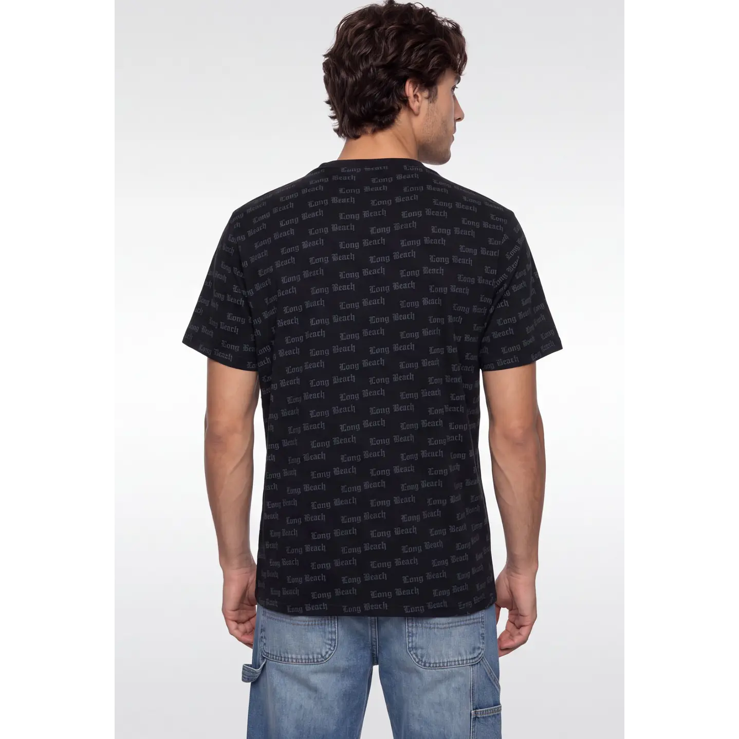 Polera Long Beach Hombre Negro 2