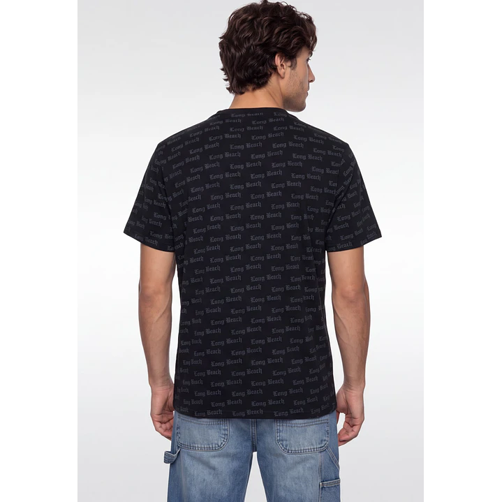 Polera Long Beach Hombre Negro 2