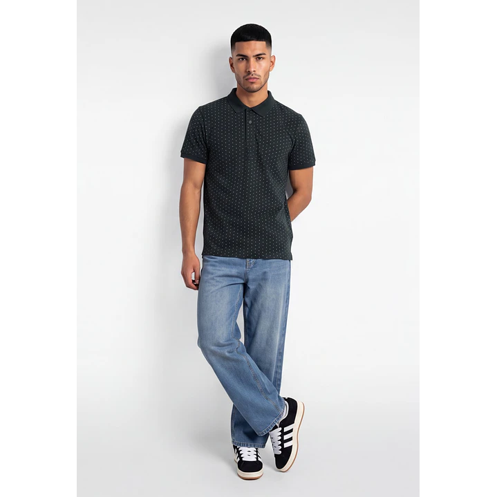 Polera Pique Hombre Verde 3