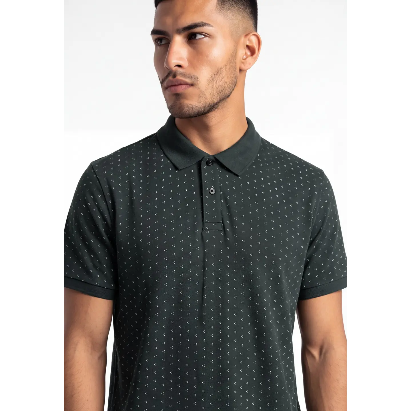 Polera Pique Hombre Verde 4