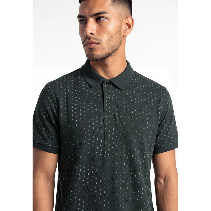 Polera Pique Hombre Verde 4