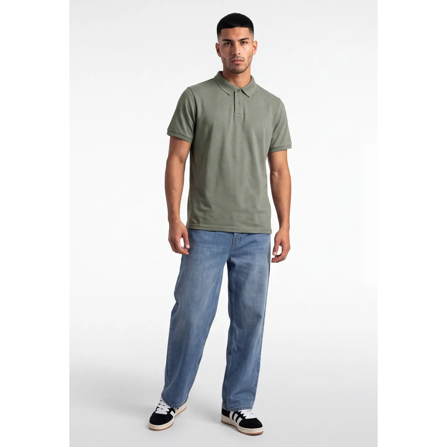 Polera Pique Hombre Verde 3