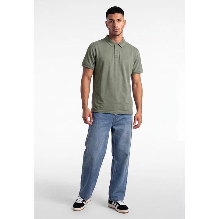 Polera Pique Hombre Verde 3