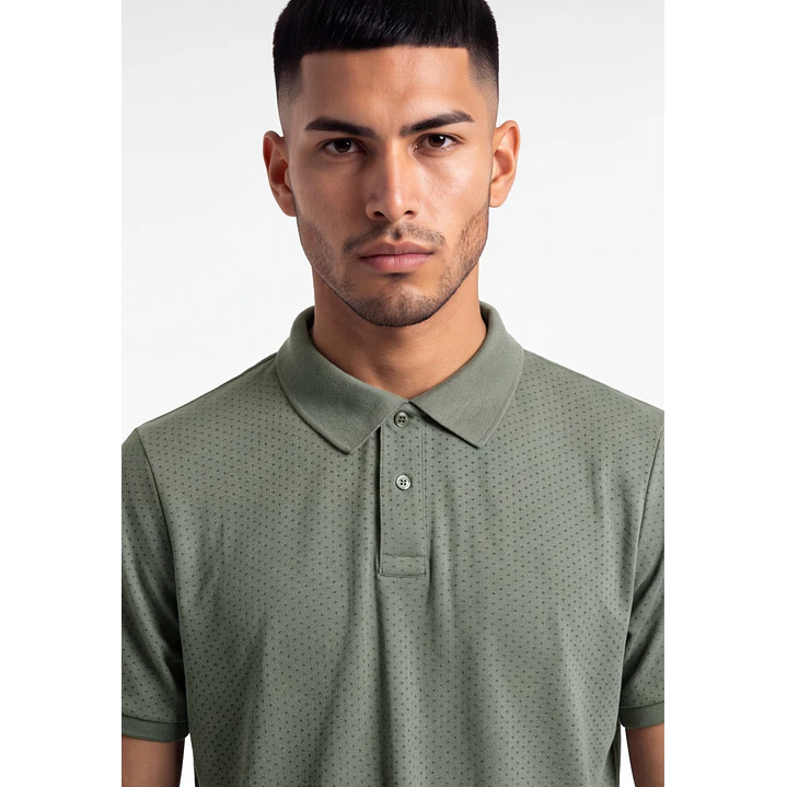 Polera Pique Hombre Verde 4