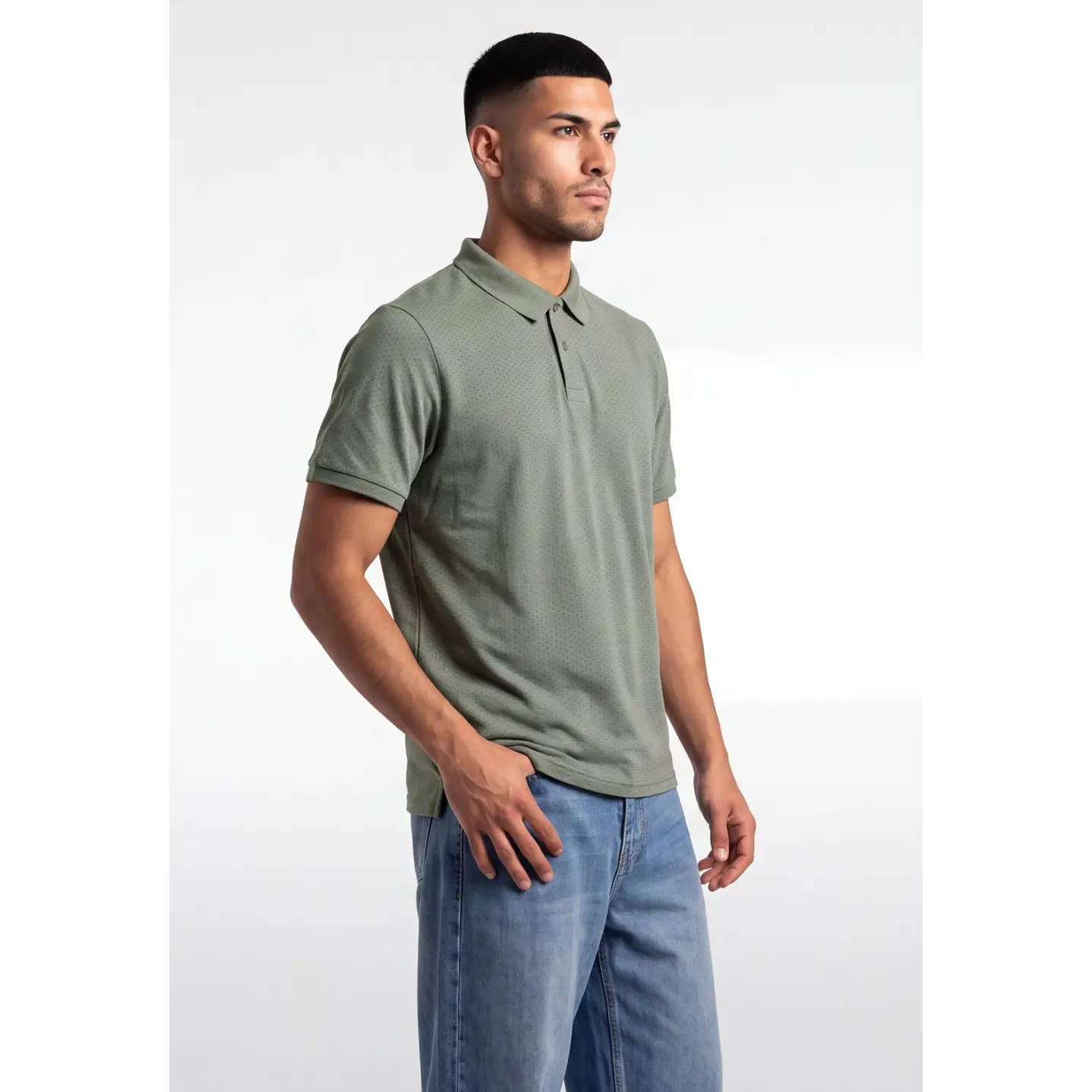 Polera Pique Hombre Verde 1