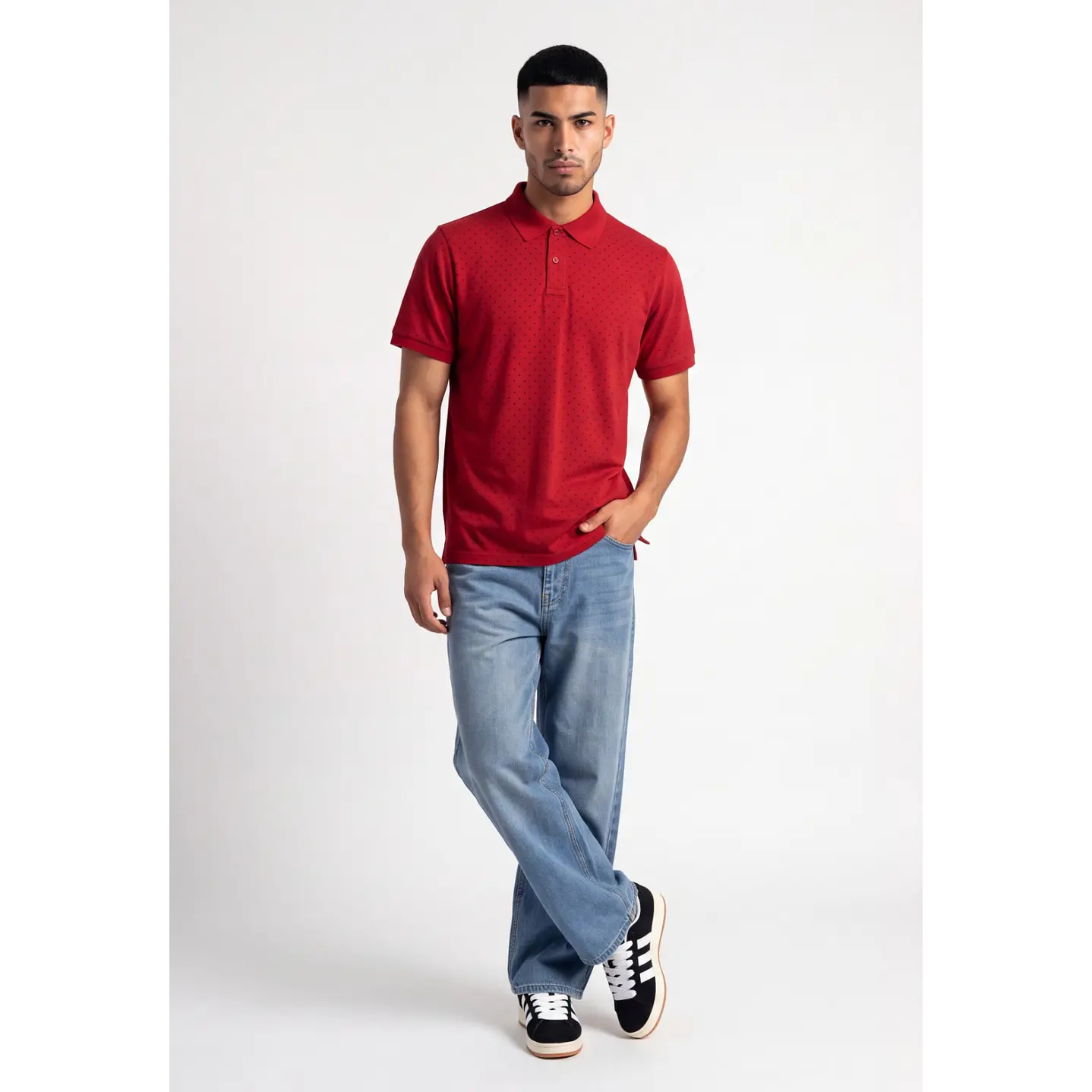 Polera Pique Hombre Rojo 3