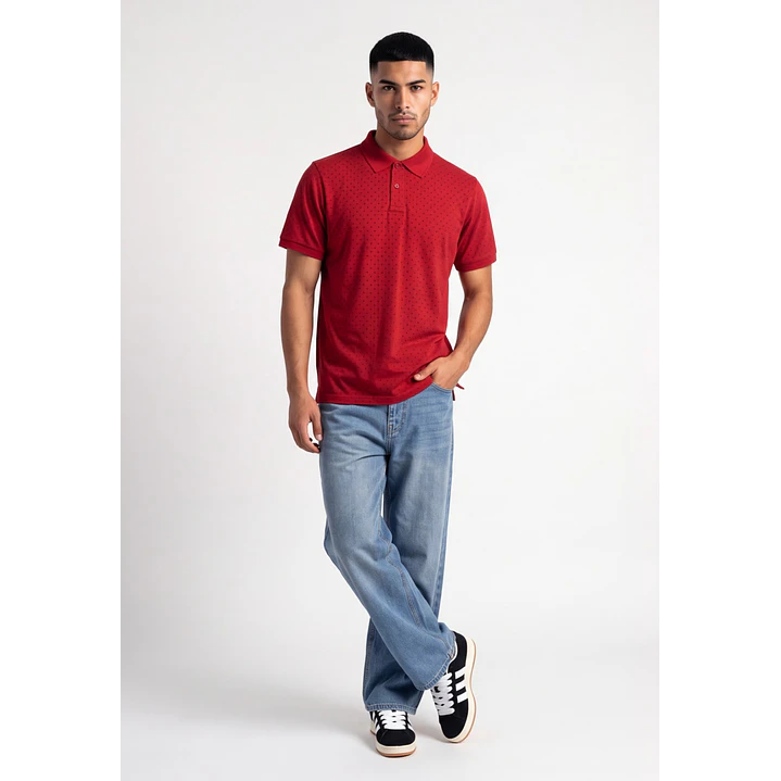 Polera Pique Hombre Rojo 3