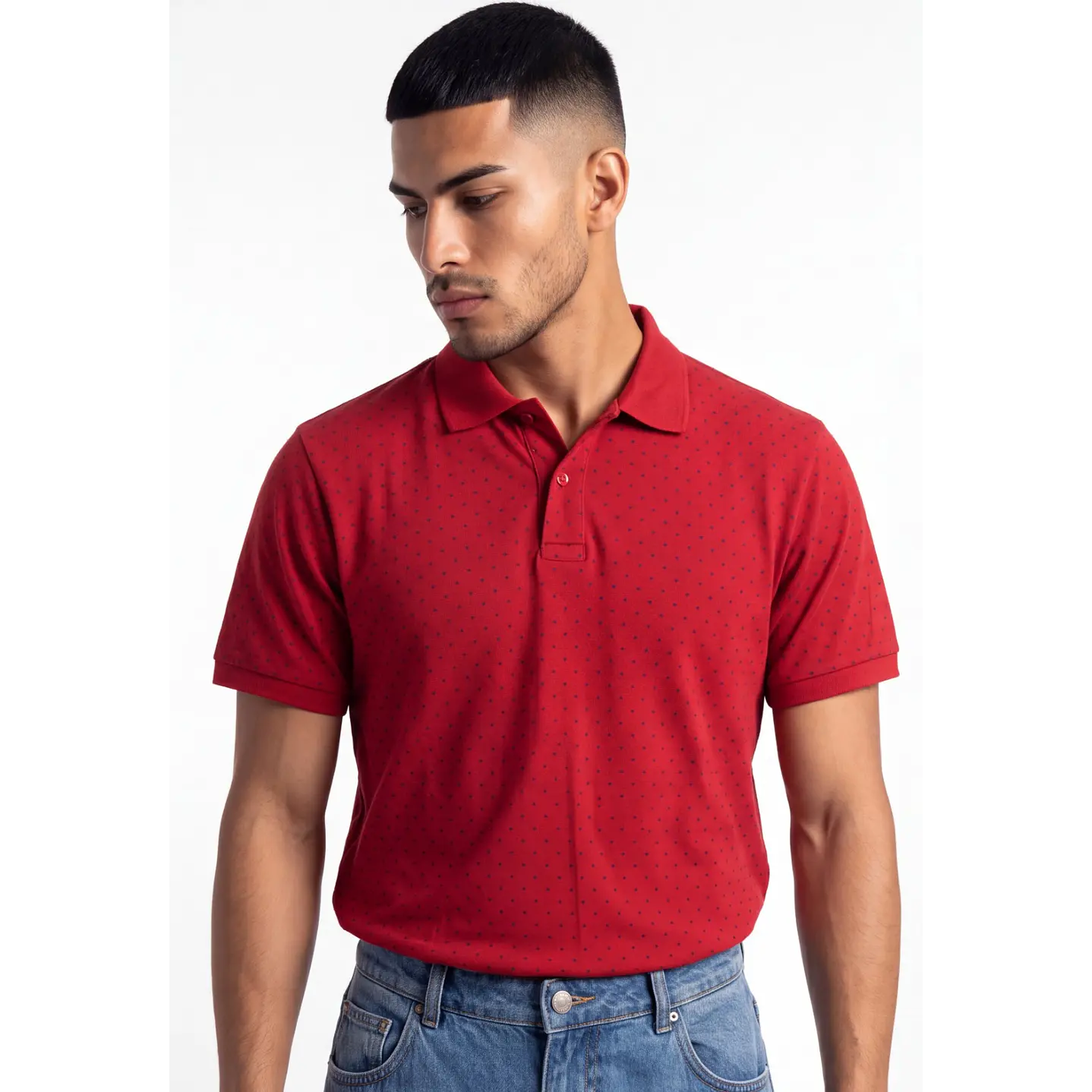 Polera Pique Hombre Rojo 1