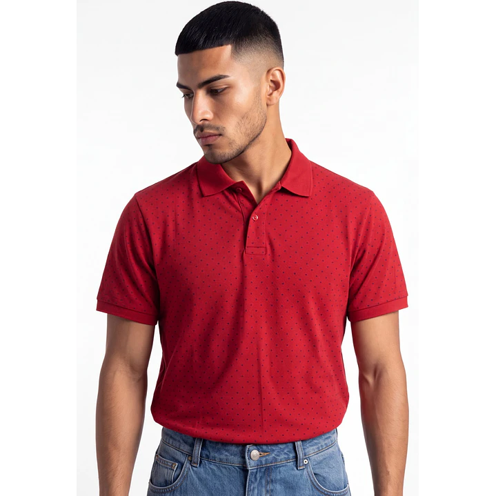 Polera Pique Hombre Rojo 1
